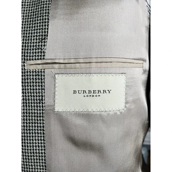 Burberry London ‘Bond Street‘ Blazer Men 38R Houndstooth Silk Wool Recent Jacket